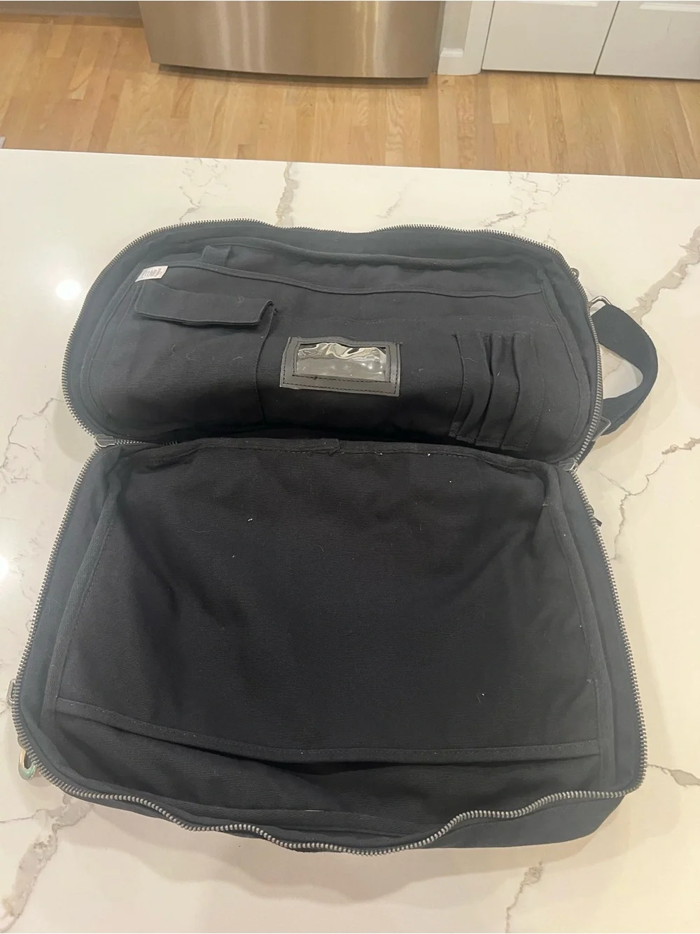 EUC Vintage Lands' End Square Rigger Black Canvas Messenger Bag
